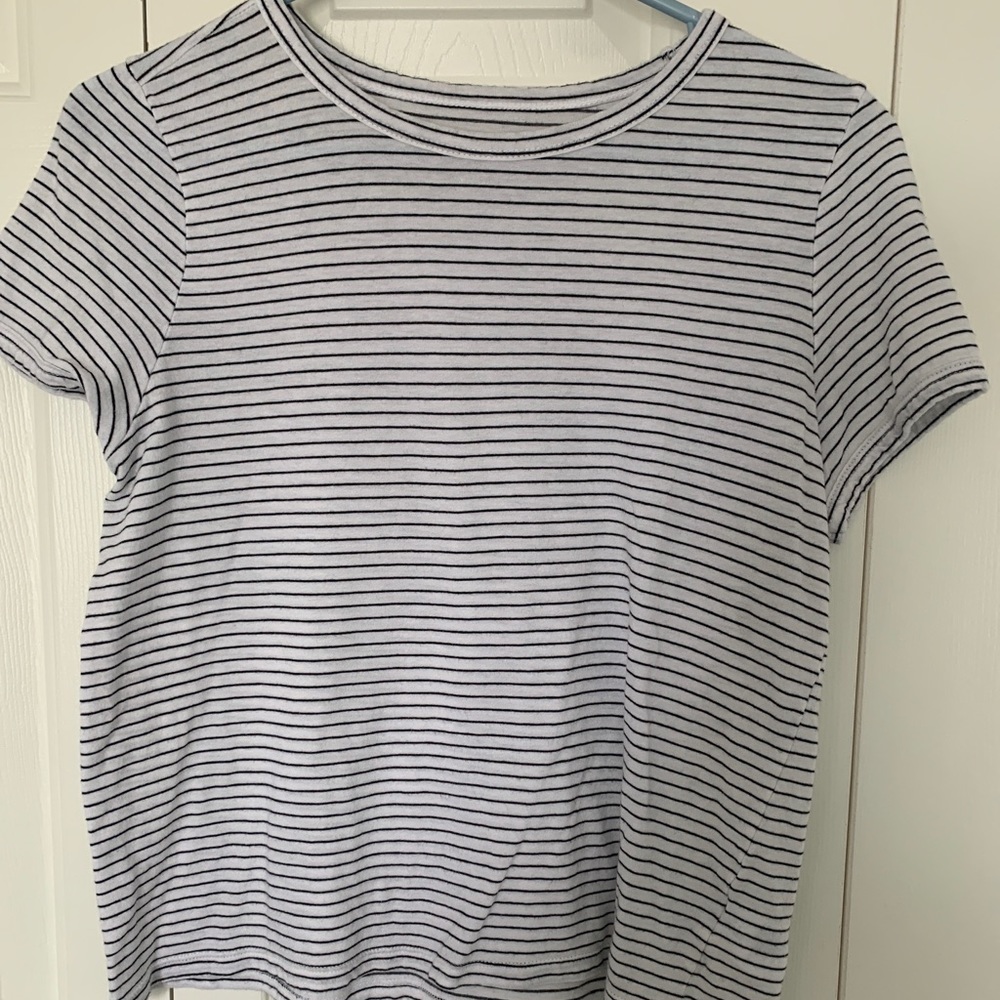American Eagle Outfitters Black & White Striped T